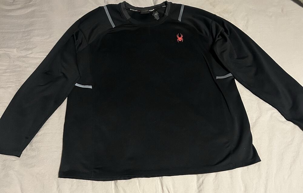 Spyder Men's Active Long Sleeve Tee T-Shirt ProWeb Microfleece Black L
